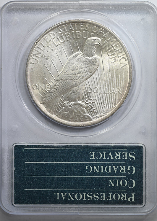 1924 Peace Dollar $1 PCGS Rattler MS64 CAC Reverse Slab