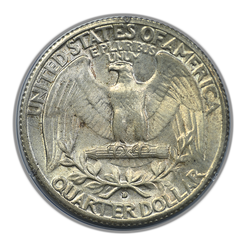 1935-D Washington Quarter 25C PCGS Rattler MS62