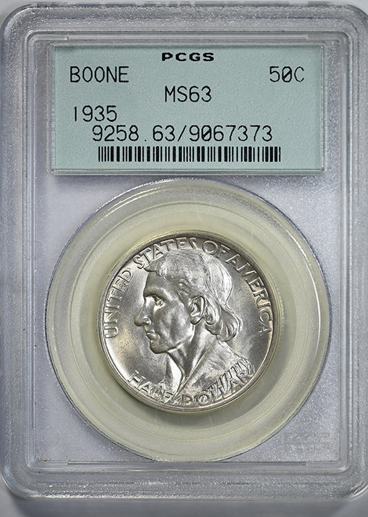 1935 Boone Classic Commemorative Half Dollar 50C PCGS MS63 OGH Obverse Slab