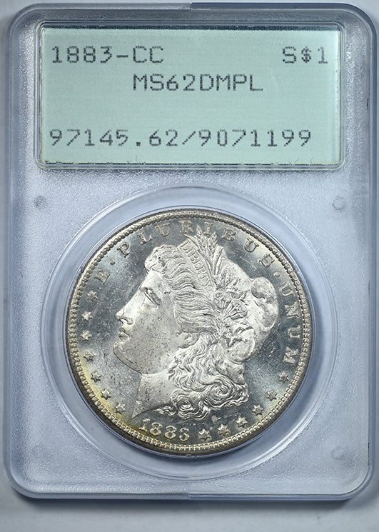 1883-CC Morgan Dollar $1 PCGS Rattler MS62DMPL - Deep Mirror Prooflike