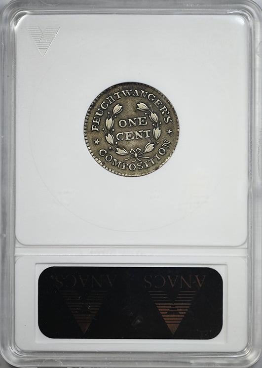 1837 New York Feuchtwangers Composition Cent 1C ANACS Soapbox XF40 HT-268