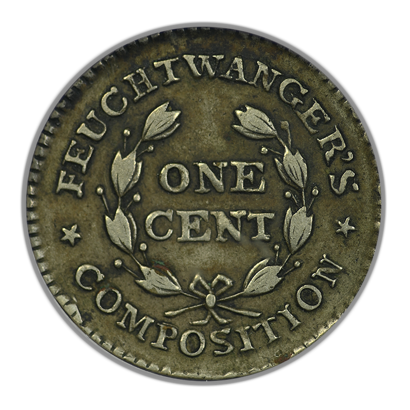 1837 New York Feuchtwangers Composition Cent 1C ANACS Soapbox XF40 HT-268
