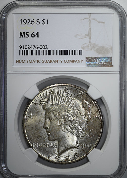 1926-S Peace Dollar $1 NGC MS64