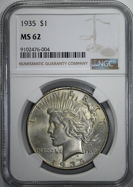 1935 Peace Dollar $1 NGC MS62