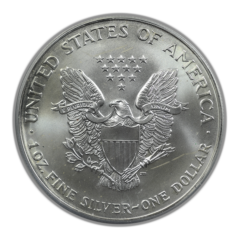 2001 American Silver Eagle S$1 PCGS Gem Uncirculated 9-11-01 WTC Ground Zero Recovery