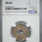 1918 France 25C Centimes NGC MS64