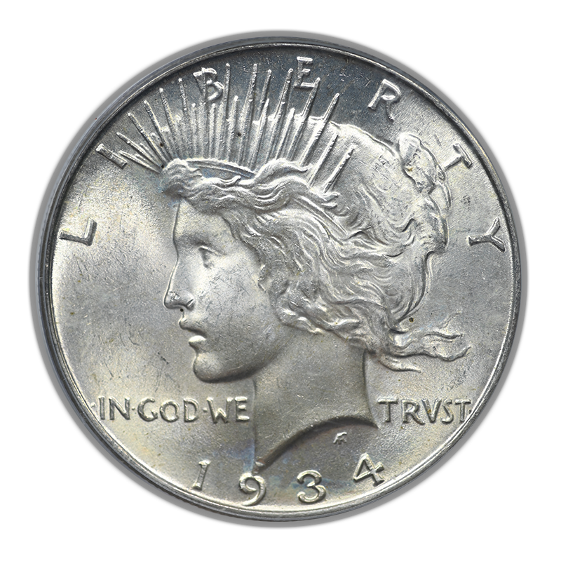 1934 Peace Dollar $1 PCGS MS64 CAC OGH