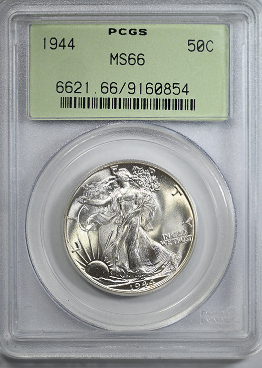 1944 Walking Liberty Half Dollar 50C PCGS MS66 OGH