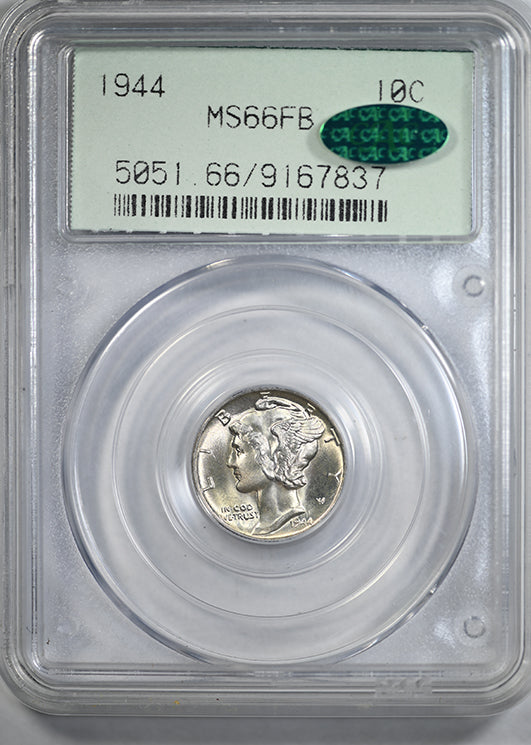 1944 Mercury Dime 10C PCGS MS66FB CAC OGH - Full Bands