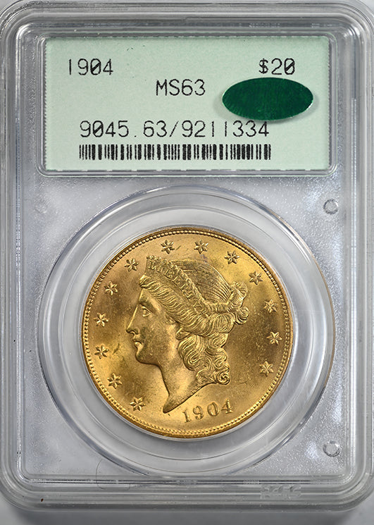1904 Liberty Head Gold Double Eagle $20 PCGS MS63 CAC OGH