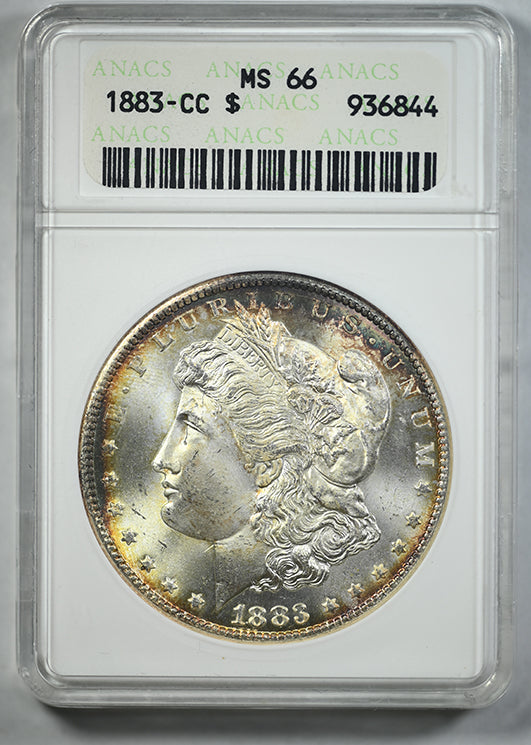 1883-CC Morgan Dollar $1 ANACS Soapbox MS66 - TONED!