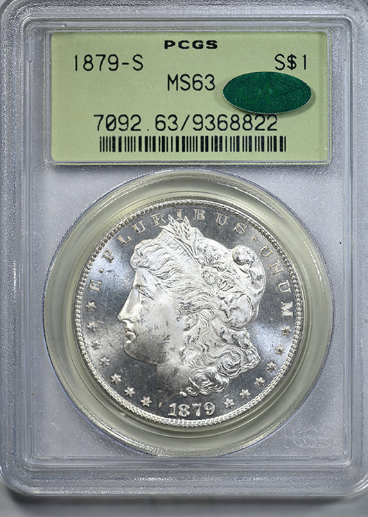 1879-S Morgan Dollar $1 PCGS MS63 CAC OGH Obverse Slab