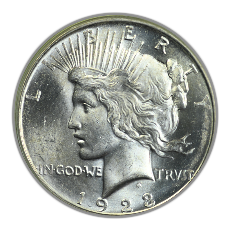 1923-D Peace Dollar $1 PCGS MS62 OGH Obverse