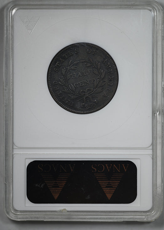 1797 Draped Bust Half Cent 1/2C ANACS Soapbox VF20 - Plain Edge