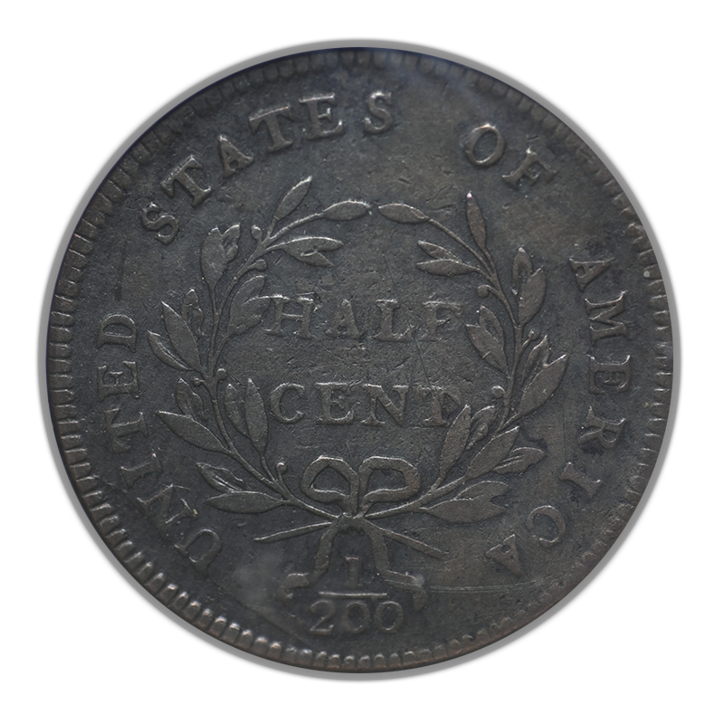 1797 Draped Bust Half Cent 1/2C ANACS Soapbox VF20 - Plain Edge
