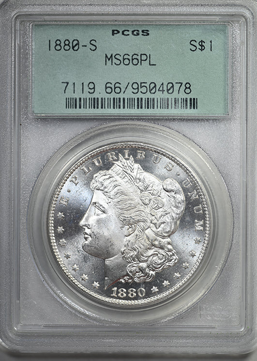 1880-S Morgan Dollar $1 PCGS MS66PL OGH - Prooflike