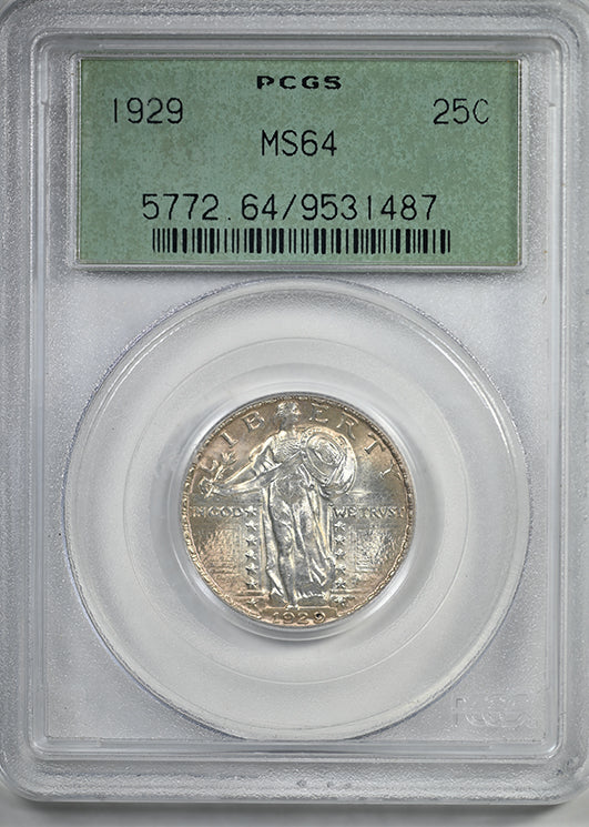 1929 Standing Liberty Quarter 25C PCGS MS64 OGH