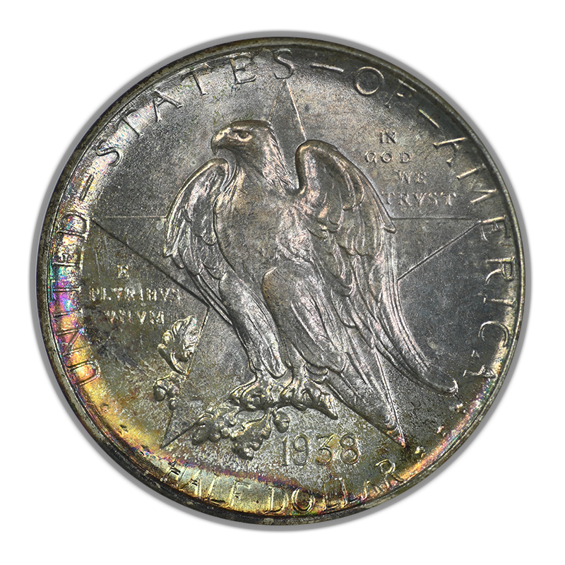 1938-D Texas Classic Commemorative Half Dollar 50C NGC MS67 - TONED!