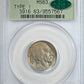 1913-D Type 1 Buffalo Nickel 5C PCGS MS63 CAC OGH