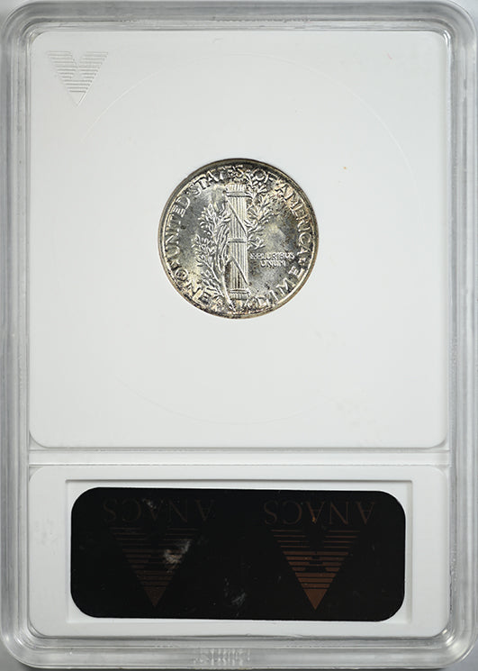 1944-S Mercury Dime 10C ANACS Soapbox MS65FB - Full Bands - TONED!