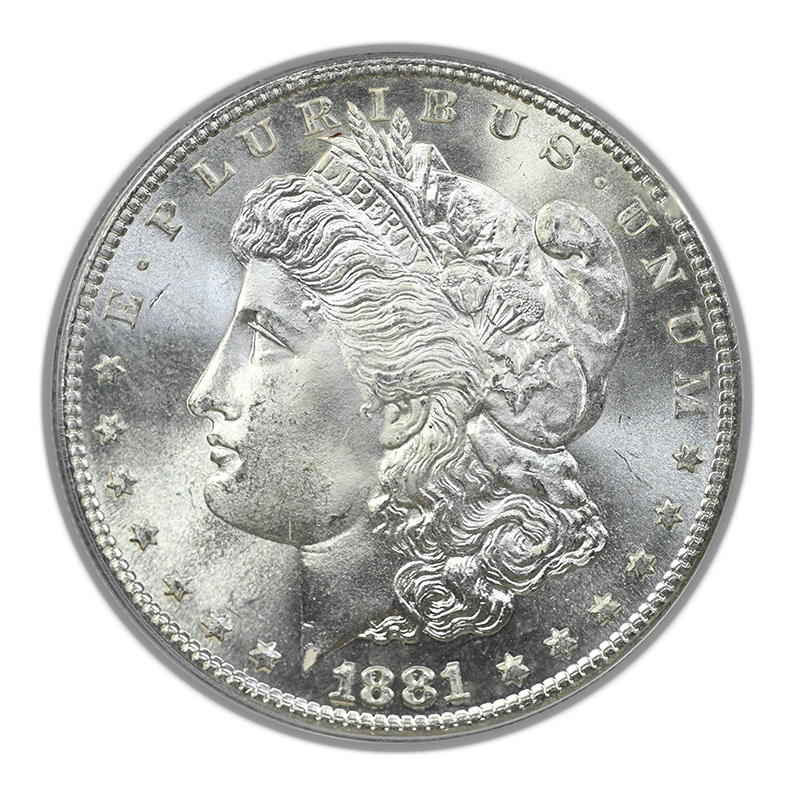 1881-S Morgan Dollar $1 PCGS MS67 CAC OGH Obverse