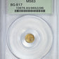 1873 Round California Fractional Gold Liberty Head 1/4 Dollar G25C PCGS MS63 BG-817 OGH