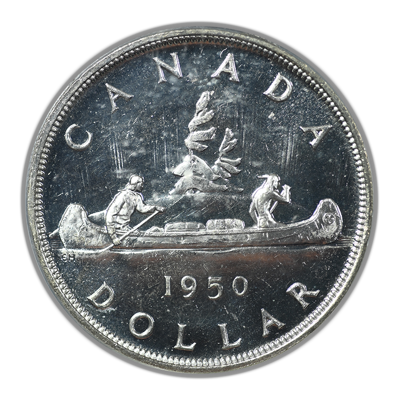1950 Canada Silver Dollar $1 PCGS PL64 OGH