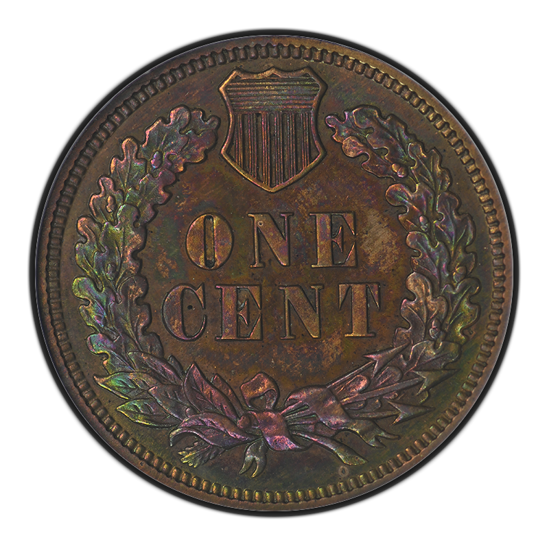 1885 Proof Double Die Reverse Indian Head Cent 1C ANACS PF63RB - AWESOME TONING! Reverse