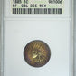 1885 Proof Double Die Reverse Indian Head Cent 1C ANACS PF63RB - AWESOME TONING! Obverse Slab