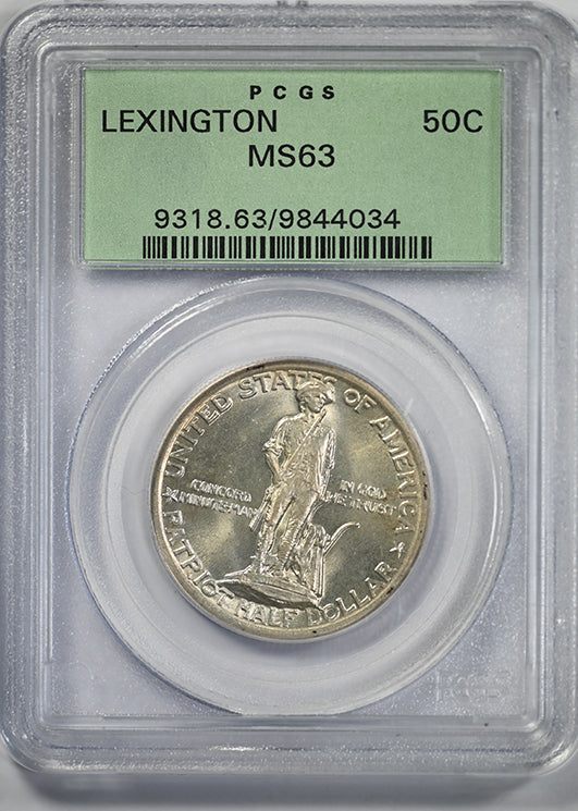 1925 Lexington Classic Commemorative Half Dollar 50C PCGS MS63 OGH Obverse Slab