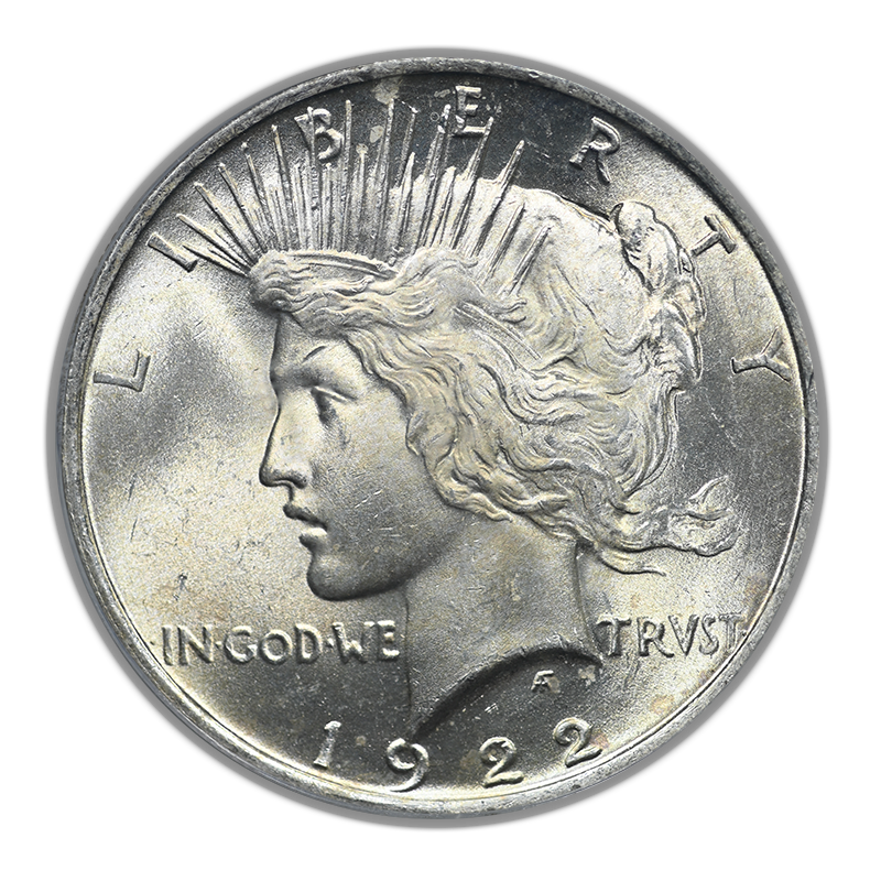 1922 Peace Dollar $1 PCGS MS65 OGH