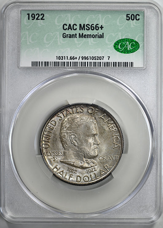 1922 Grant Classic Commemorative Half Dollar 50C CAC MS66+