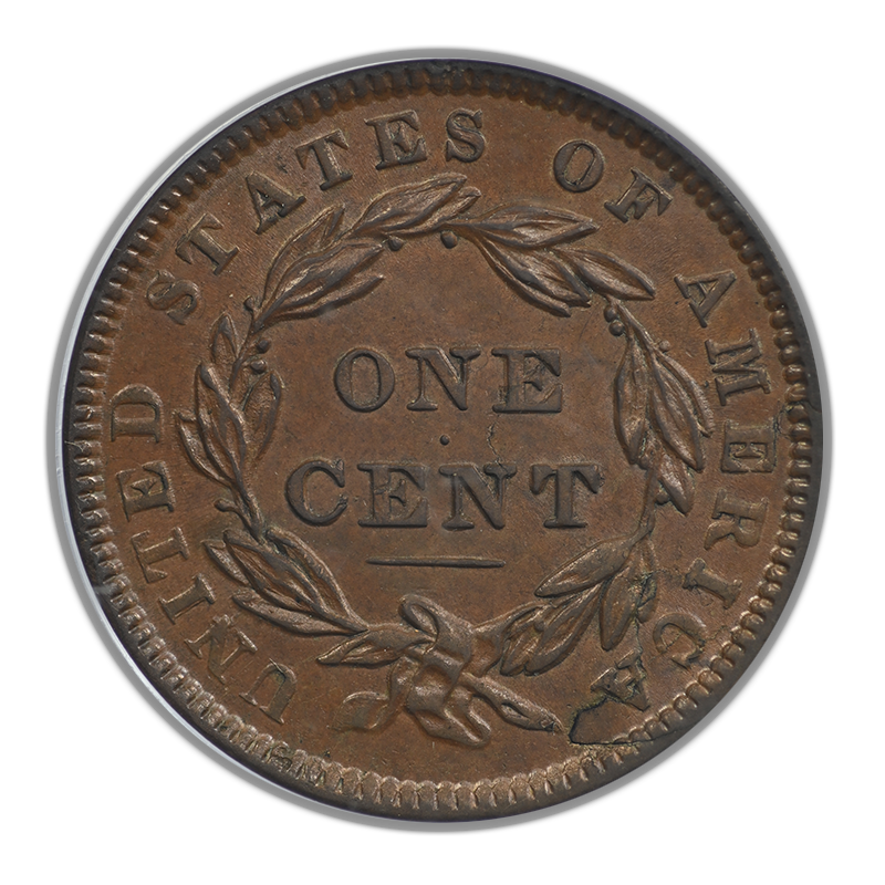 1838 Coronet Head Large Cent 1C PCGS AU58 CAC OGH