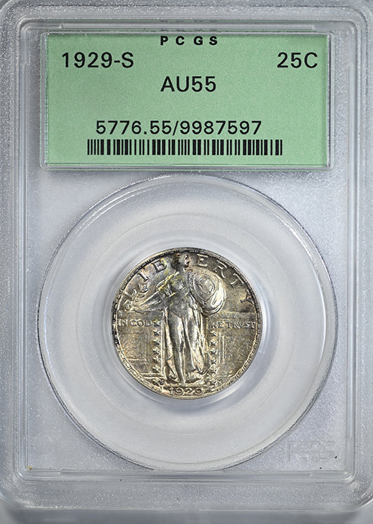 1929-S Standing Liberty Quarter 25C PCGS AU55 OGH