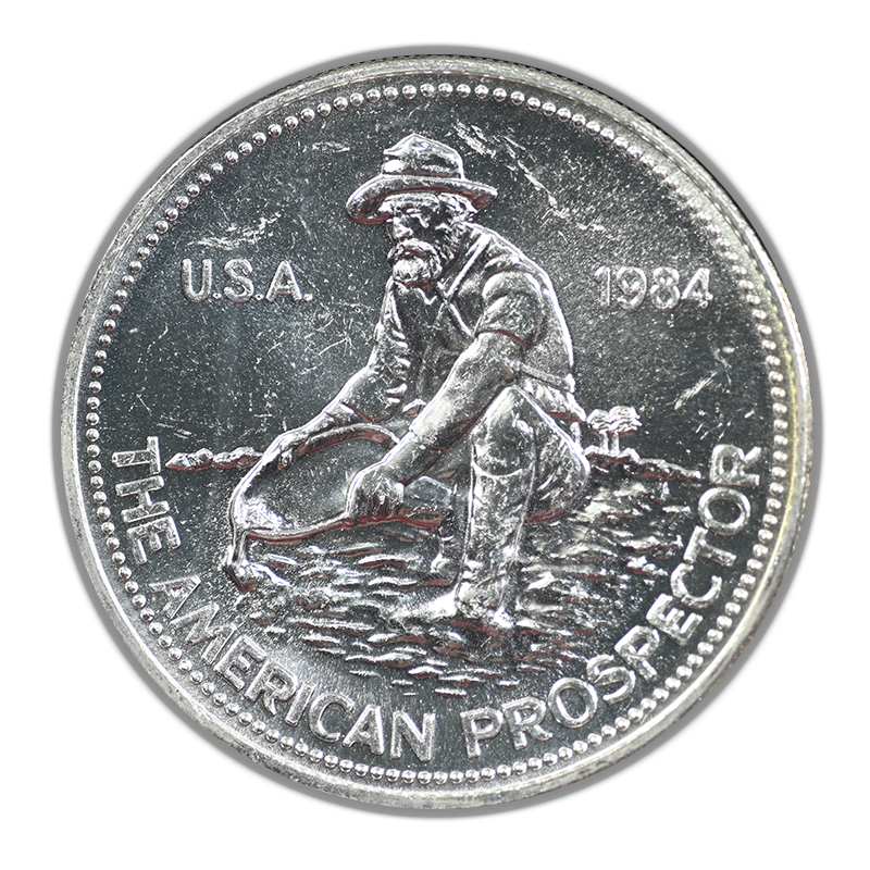1984 Engelhard Prospector Type 2 1oz Silver Round BAC 9.4
