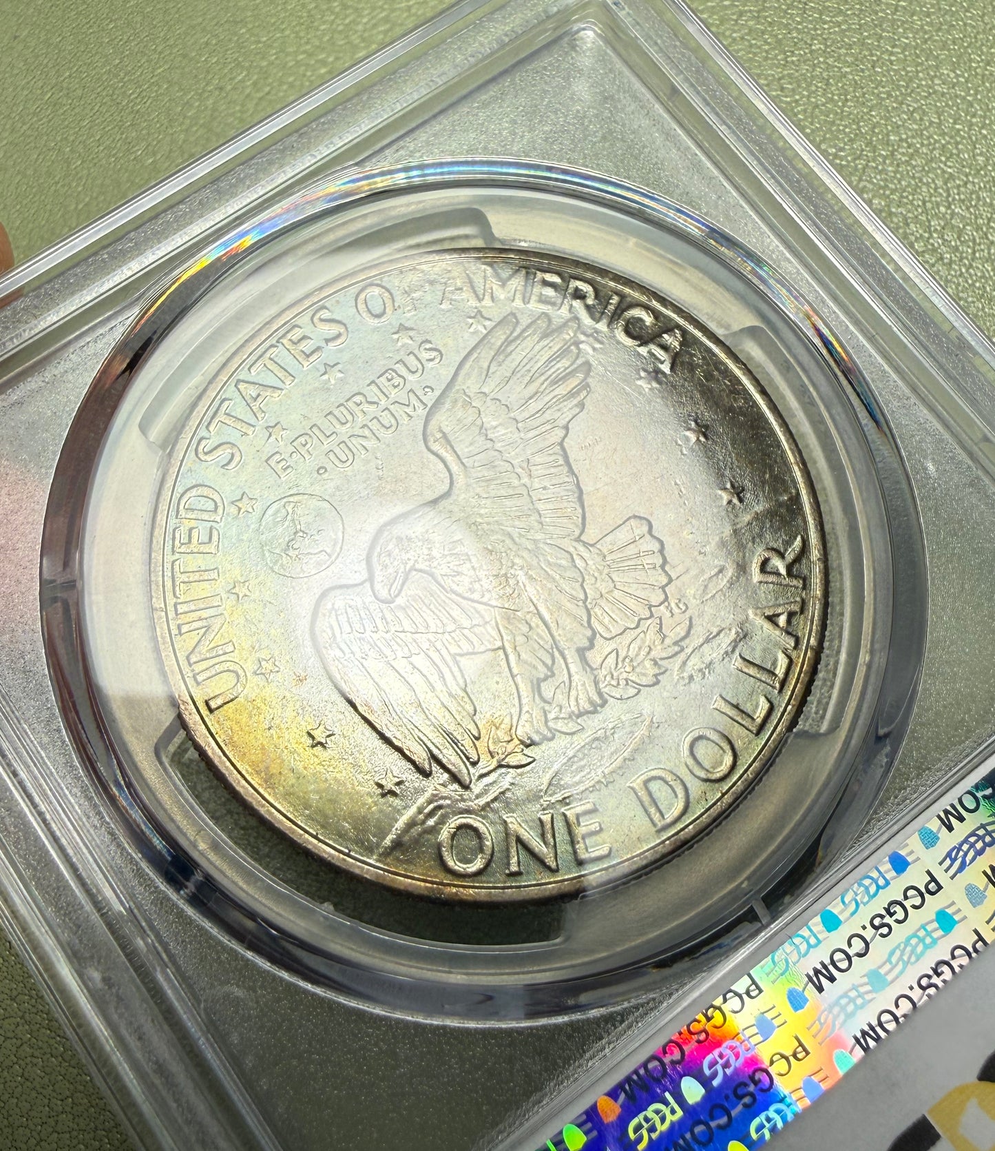 1971 Clad Eisenhower Ike Dollar $1 PCGS MS65 - TONED!