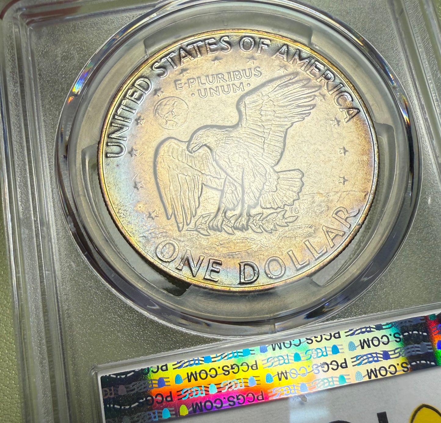 1974 Clad Eisenhower Ike Dollar $1 PCGS MS63 - TONED!