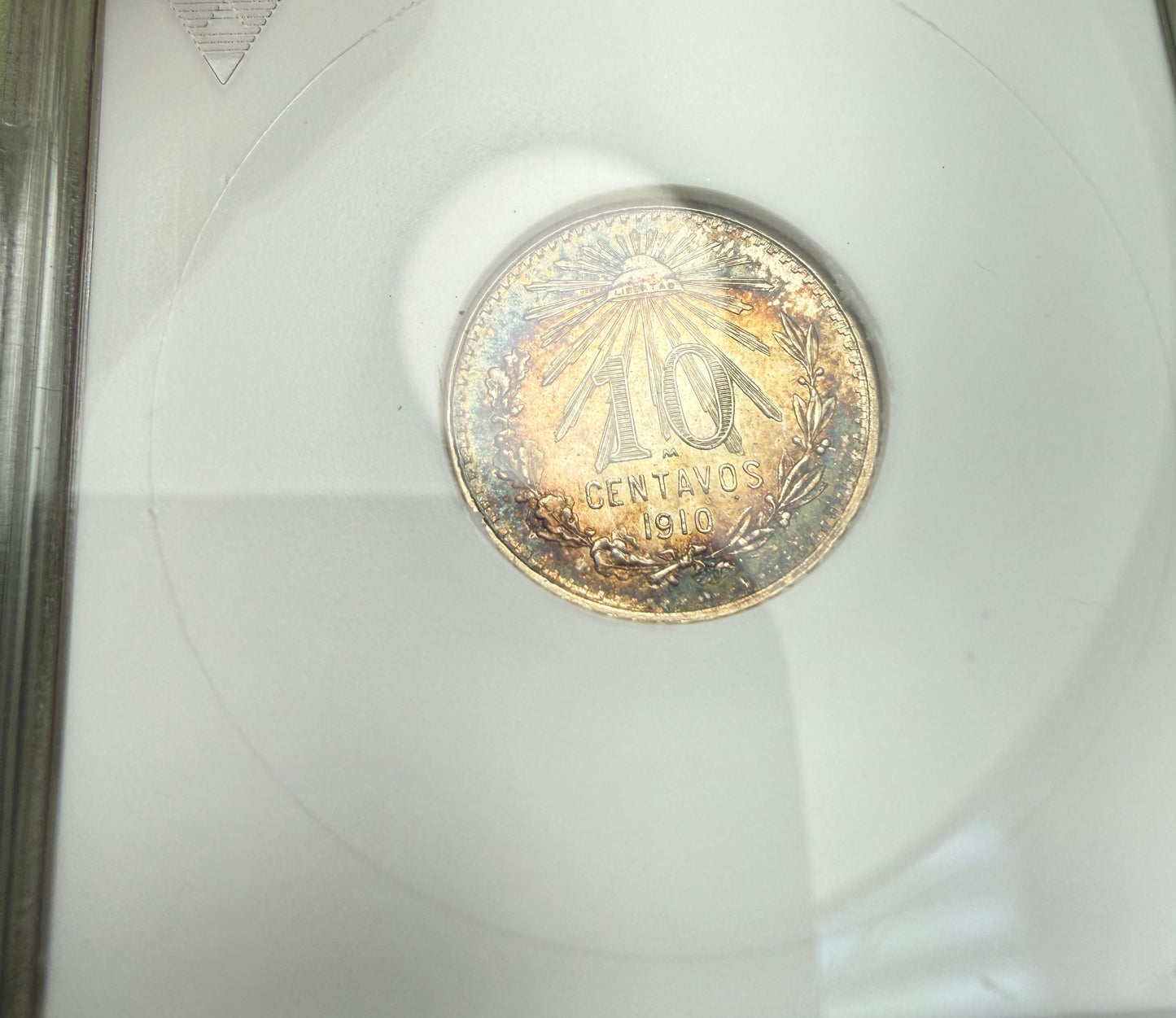 1910-M Mexico 10C Centavos ANACS Soapbox MS65 - TONED!
