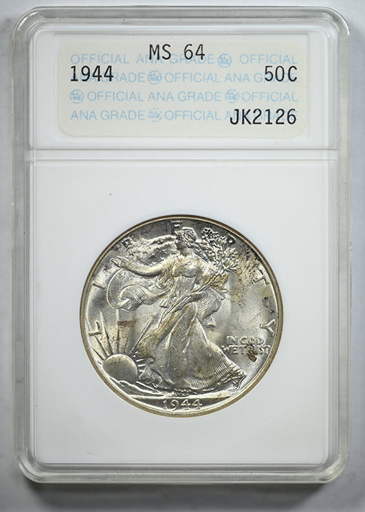 1944 Walking Liberty Half Dollar 50C ANA Soapbox MS64