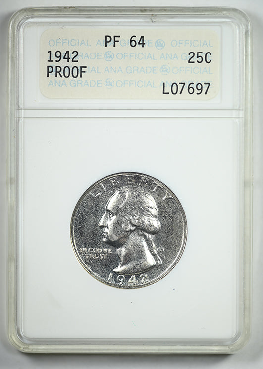 1942 Proof Washington Quarter 25C ANA Soapbox PF64