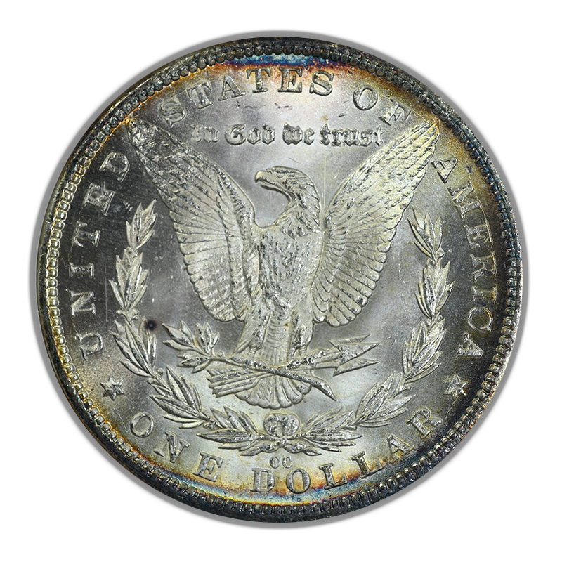 1881-CC Morgan Dollar $1 ANACS Soapbox MS63 Reverse