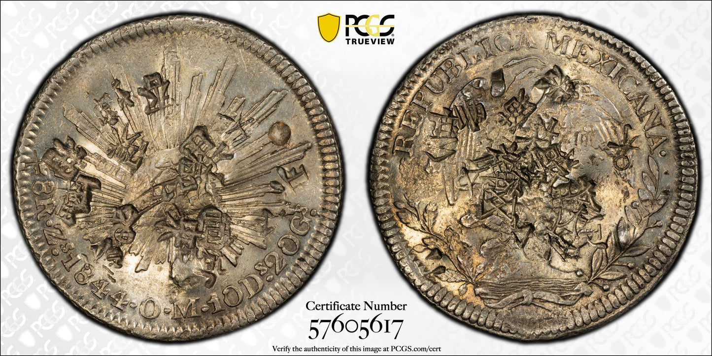 1844-Zs OM Mexico 8R Reales PCGS Chop Mark VF Detail Zs24 - Chopmarked