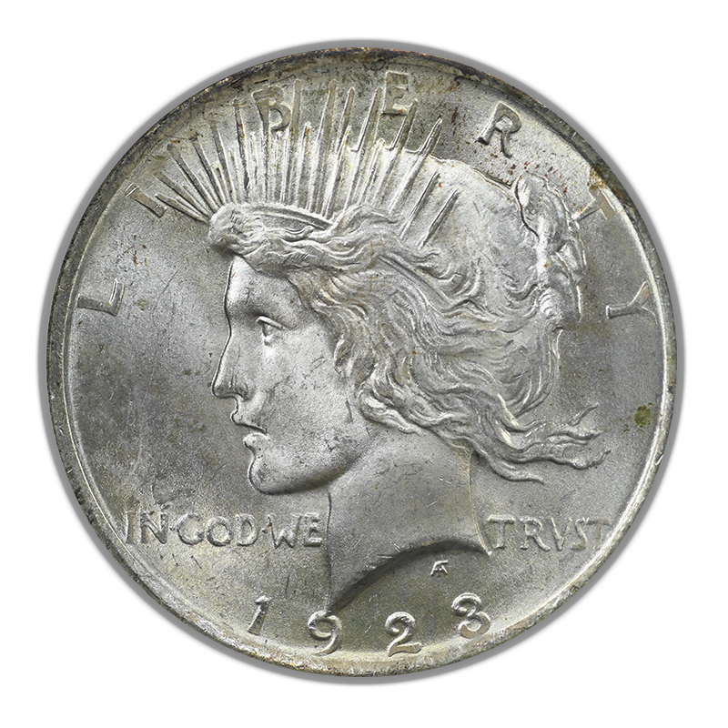 1923 Peace Dollar $1 ANACS Soapbox MS64