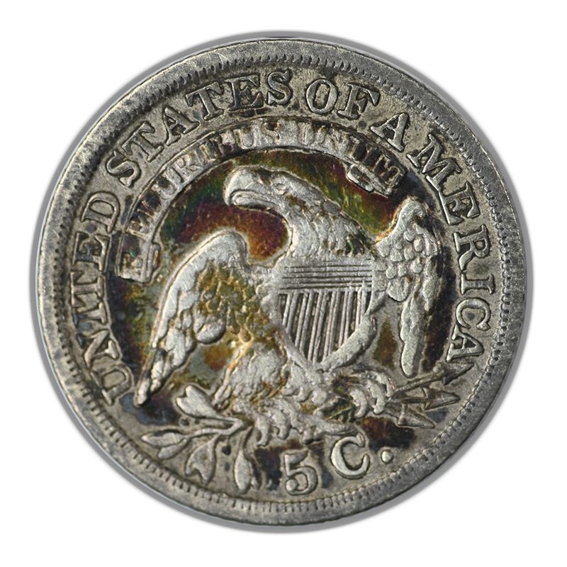 1836 Capped Bust Half Dime H10C Raw VF Very Fine Large 5C - TONED!