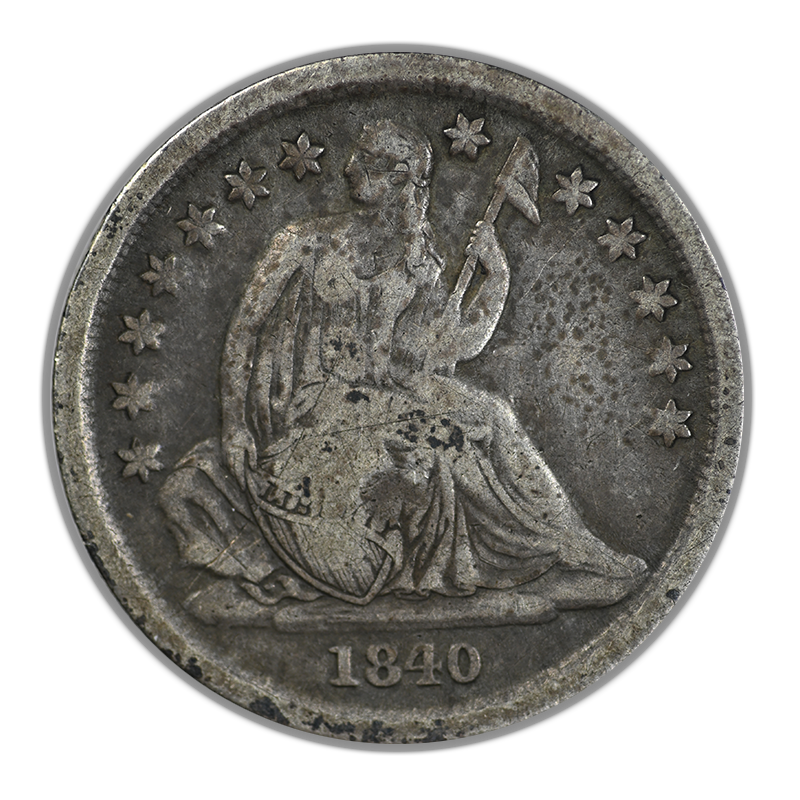 1840-O Liberty Seated Dime 10C Raw VG+ Very Good