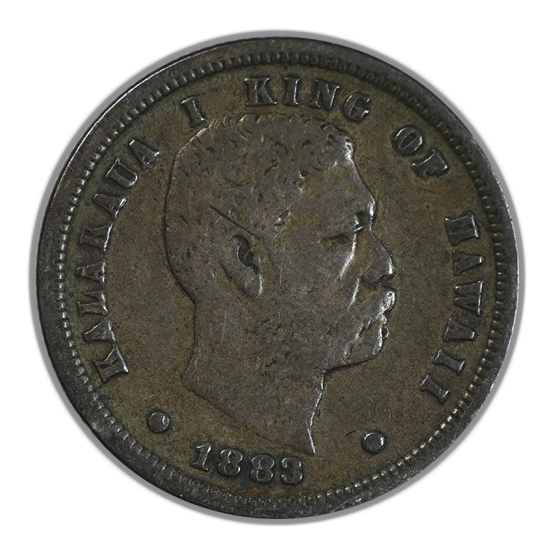 1883 Kingdom of Hawaii Dime 10C Raw VG/F Very Good / Fine