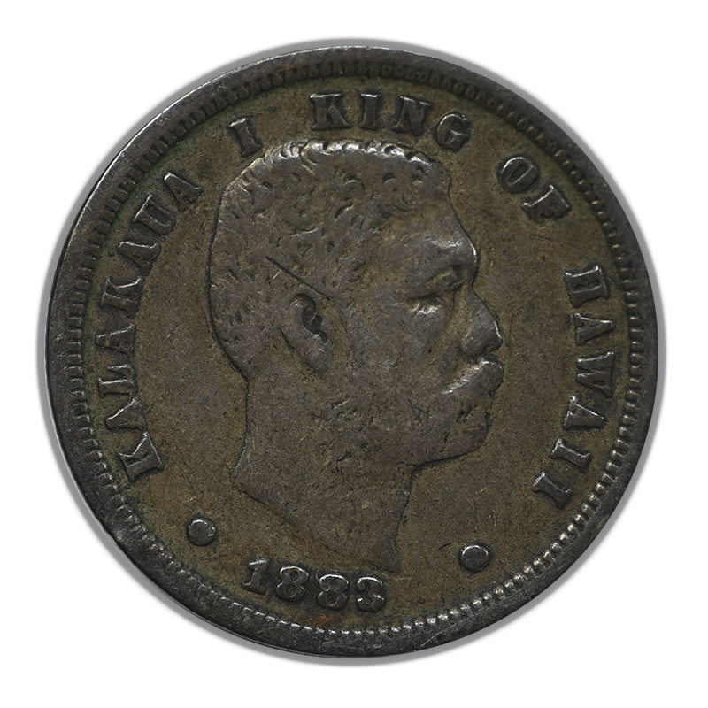 1883 Kingdom of Hawaii Dime 10C Raw VG/F Very Good / Fine