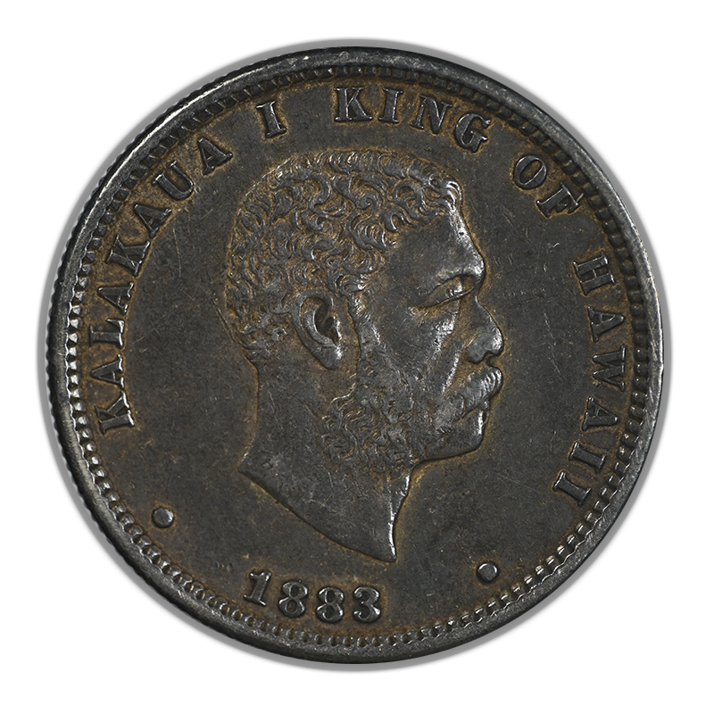 1883 Kingdom of Hawaii Quarter 25C Raw XF Extra Fine