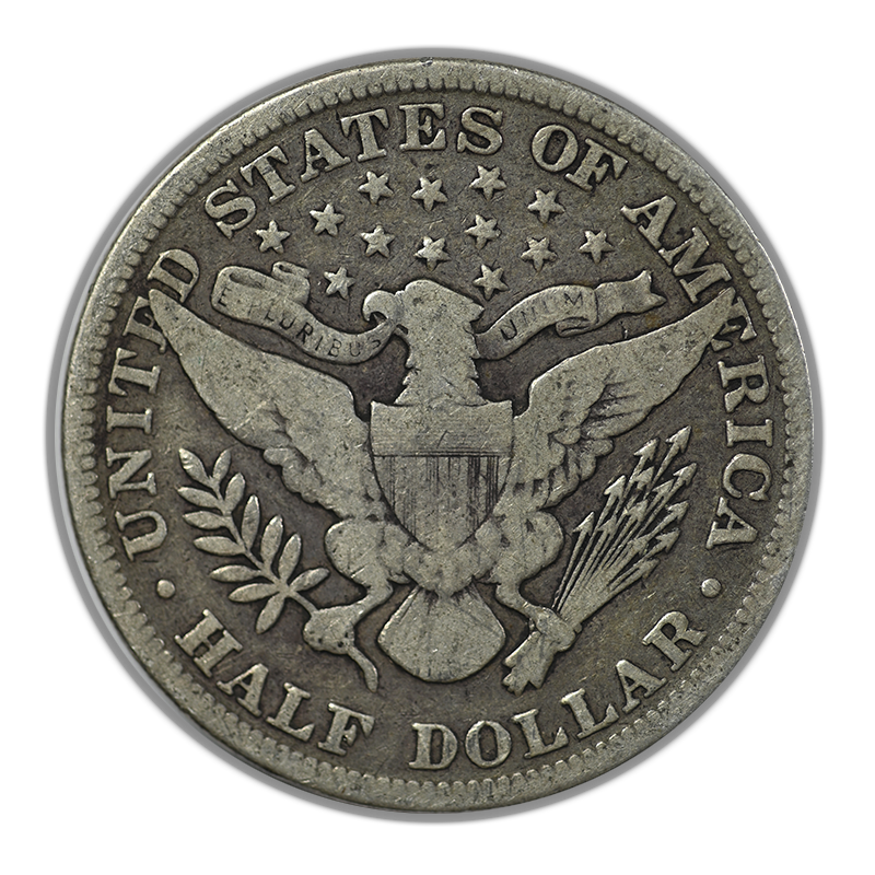 1893 Barber Half Dollar 50C Raw Original G+ Good