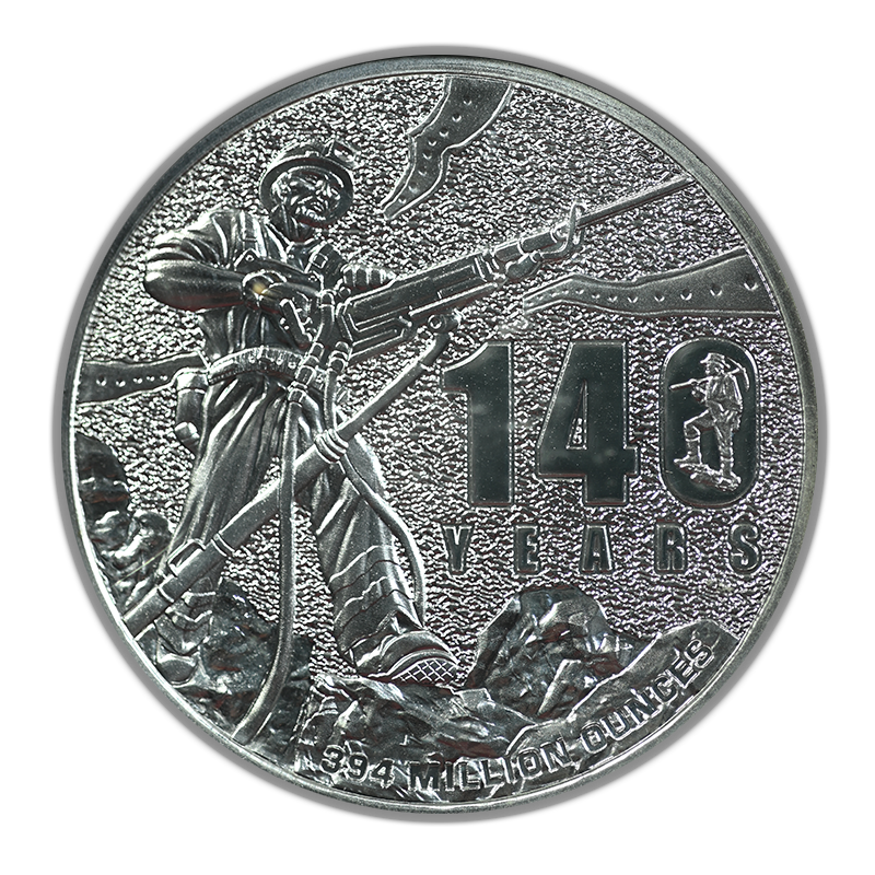 2024 Sunshine Mining 140 Year Commemorative 1oz Silver Round BAC 9.8